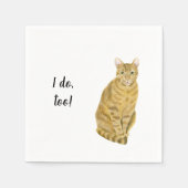 Serviette En Papier Orange Chat Personnalisé Cocktail Napkin (Devant)