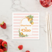 Serviette En Papier Orange Citrus Little Cutie 1er Anniversaire Papier (En situation)