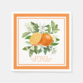 Serviette En Papier Orange Citrus Little Cutie Sur Le Chemin Baby show (Devant)
