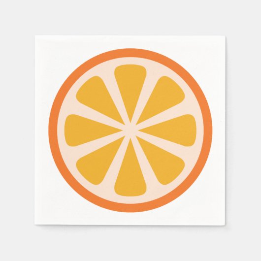Serviette En Papier Orange Citrus Slice Cuisine 1ère fête d'anniversai (Devant)