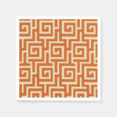 Serviette En Papier Orange clé grecque (Devant)