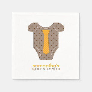 Serviette En Papier Orange Cravate Baby shower de dressing bébé