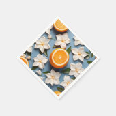 Serviette En Papier Orange d'agrumes Abstraits et fleurs (Coin)