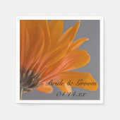 Serviette En Papier Orange Daisy sur Mariage gris (Devant)