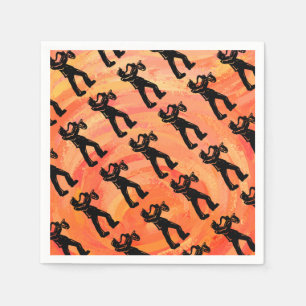 Serviette En Papier Orange de saxophone de nuits de boogie de New York