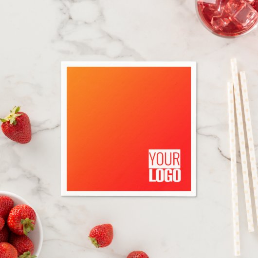 Serviette En Papier orange dégradé ajouter logo serviettes (En situation)
