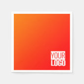 Serviette En Papier orange dégradé ajouter logo serviettes (Devant)