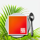 Serviette En Papier orange dégradé ajouter logo serviettes