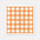 Serviette En Papier Orange En vichy Automne (Devant)