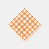 Serviette En Papier Orange En vichy Automne (Coin)