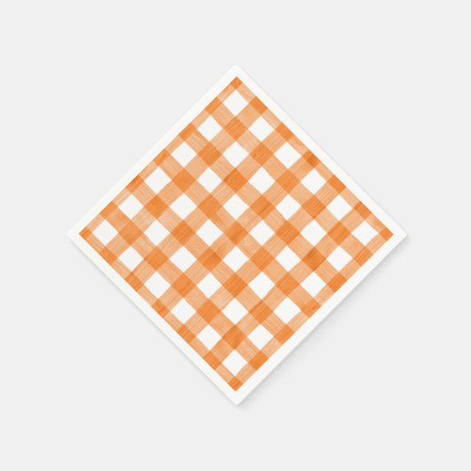 Serviette En Papier Orange En vichy Automne (Coin)