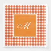 Serviette En Papier Orange En vichy personnalisé (Devant)