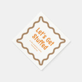 Serviette En Papier Orange et Brown Soyons farcis Carré Wavy (Coin)