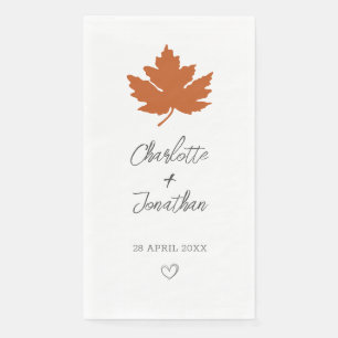 Serviette en papier Orange Feuille de Maple Automn