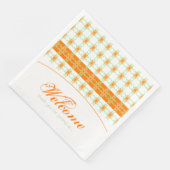 Serviette En Papier Orange Floral Grand (Coin)