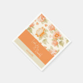 Serviette En Papier Orange Floral Mariage Papier Cocktail Serviettes (Coin)