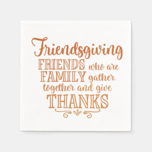 Serviette En Papier Orange Friendgiving
