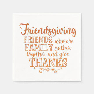 Serviette En Papier Orange Friendgiving
