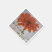 Serviette En Papier Orange Gerber Daisy en Vase Mariage (Coin)