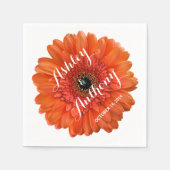 Serviette En Papier Orange Gerbera Gerber Daisy Mariage personnalisé (Devant)