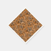 Serviette En Papier Orange, gray watercolor flowers. (Coin)