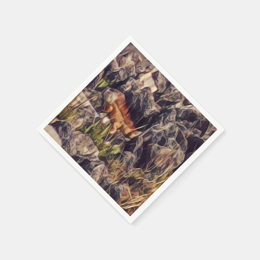 Serviette En Papier Orange Guana Art (Coin)