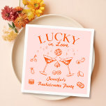 Serviette En Papier Orange Lucky In Love Cocktails Bachelorette Party<br><div class="desc">Orange Lucky In Love Cocktails Bachelorette Party Napkins</div>
