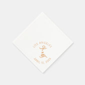 Serviette En Papier orange Mariage Cocktail Napkin (Coin)