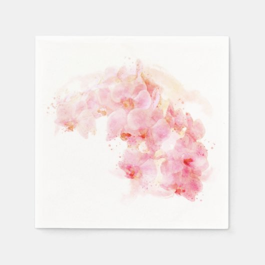 Serviette En Papier Orange Mariage Floral Orange Orchid (Devant)