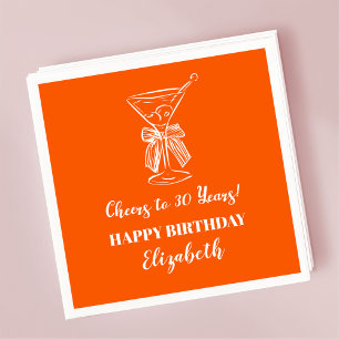 Serviette En Papier Orange moderne Cheers à 30 ans Anniversaire Napkin