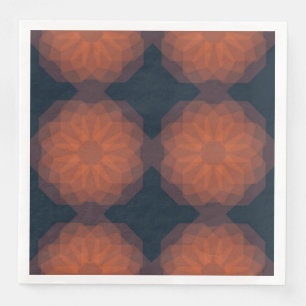 Serviette En Papier Orange, moderne et géométrique abstraction des f