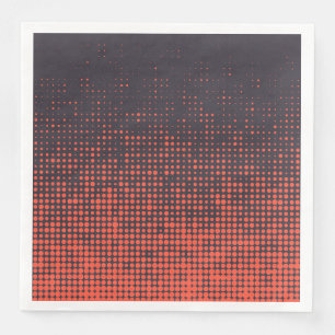 Serviette En Papier Orange, moderne, point mi-teint urbain design moti