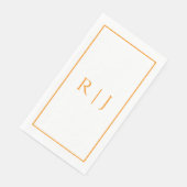 Serviette En Papier Orange Monogram Spring Summer Elegant Wedding (Coin)