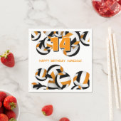 Serviette En Papier orange noir équipe couleurs volley-ball enfants sp (En situation)