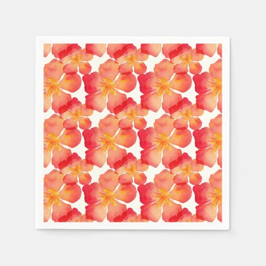 Serviette En Papier Orange Oleander motif floral (Devant)