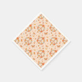 Serviette En Papier Orange Peace Floral (Coin)