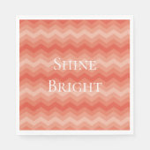 Serviette En Papier Orange Peach Chevron (Devant)