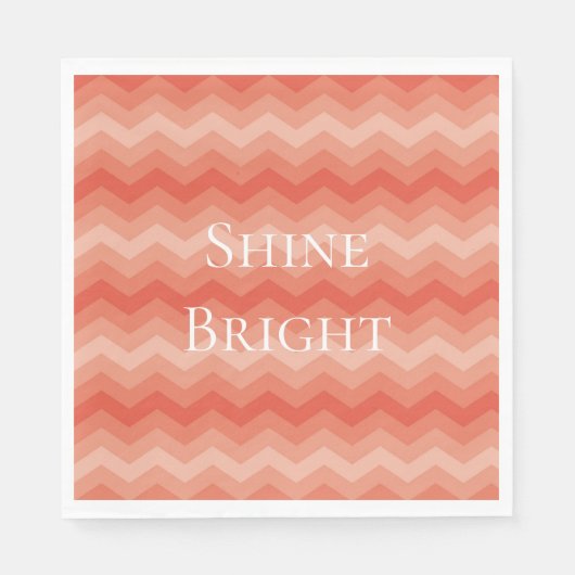 Serviette En Papier Orange Peach Chevron (Devant)