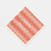 Serviette En Papier Orange Peach Chevron (Coin)
