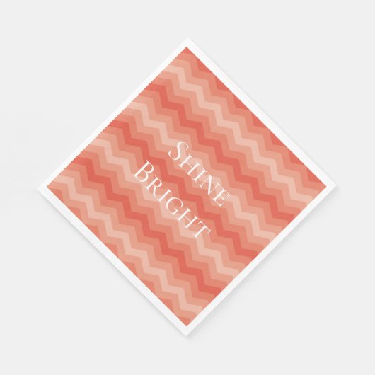 Serviette En Papier Orange Peach Chevron (Coin)