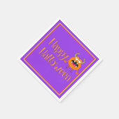 Serviette En Papier Orange Petit Monstre Halloween Enfants Amusants (Coin)