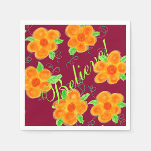 Serviette En Papier Orange Plum Et Lime