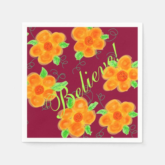 Serviette En Papier Orange Plum Et Lime (Devant)