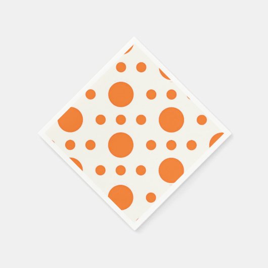 Serviette En Papier Orange Polka Dot Retro Design Papier Nakin (Coin)