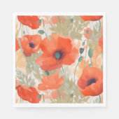 Serviette En Papier Orange Poppy Meadow (Devant)