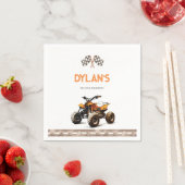 Serviette En Papier Orange Quad Bike Invitation Anniversaire (En situation)