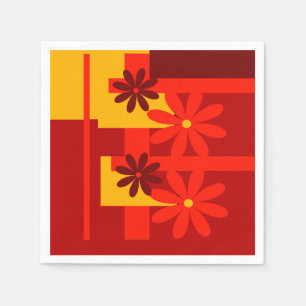 Serviette En Papier Orange rétro des années 1970