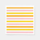 Serviette En Papier Orange, rose et jaune rayé (Devant)