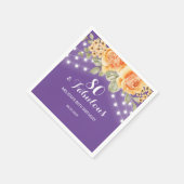 Serviette En Papier Orange Rose Lights Violet Anniversaire (Coin)
