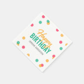 Serviette En Papier Orange rose Turquoise Confetti Joyeux anniversaire (Coin)